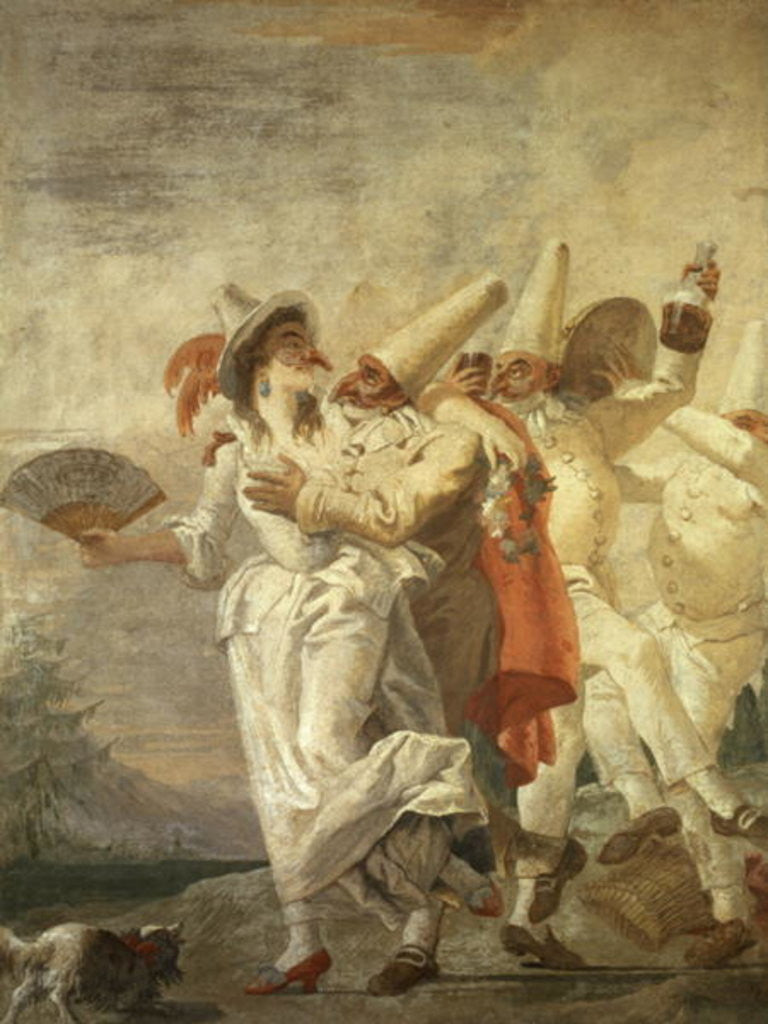 Detail of Pulcinella in Love by Giandomenico Tiepolo