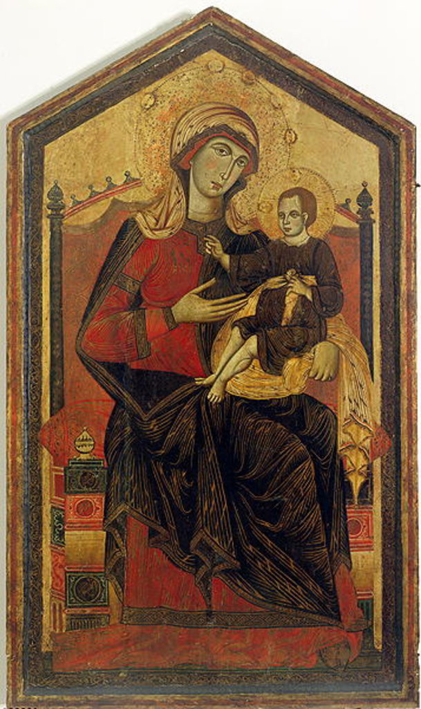 Detail of Madonna and Child Enthroned by Guido da Siena