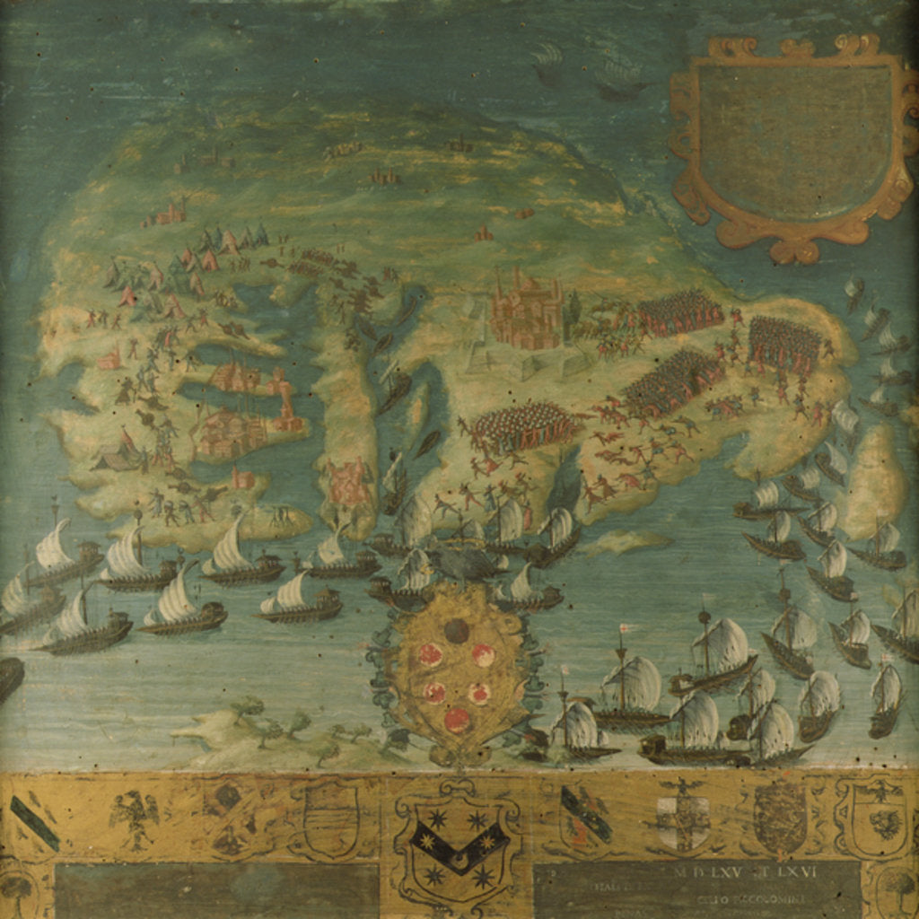 Detail of Naval victory of Don Garcia de Toledo in Malta, 1565 by Italian School