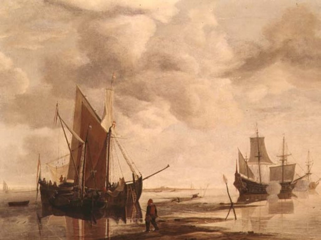 Detail of Calm Sea by Hendrick Dubbels