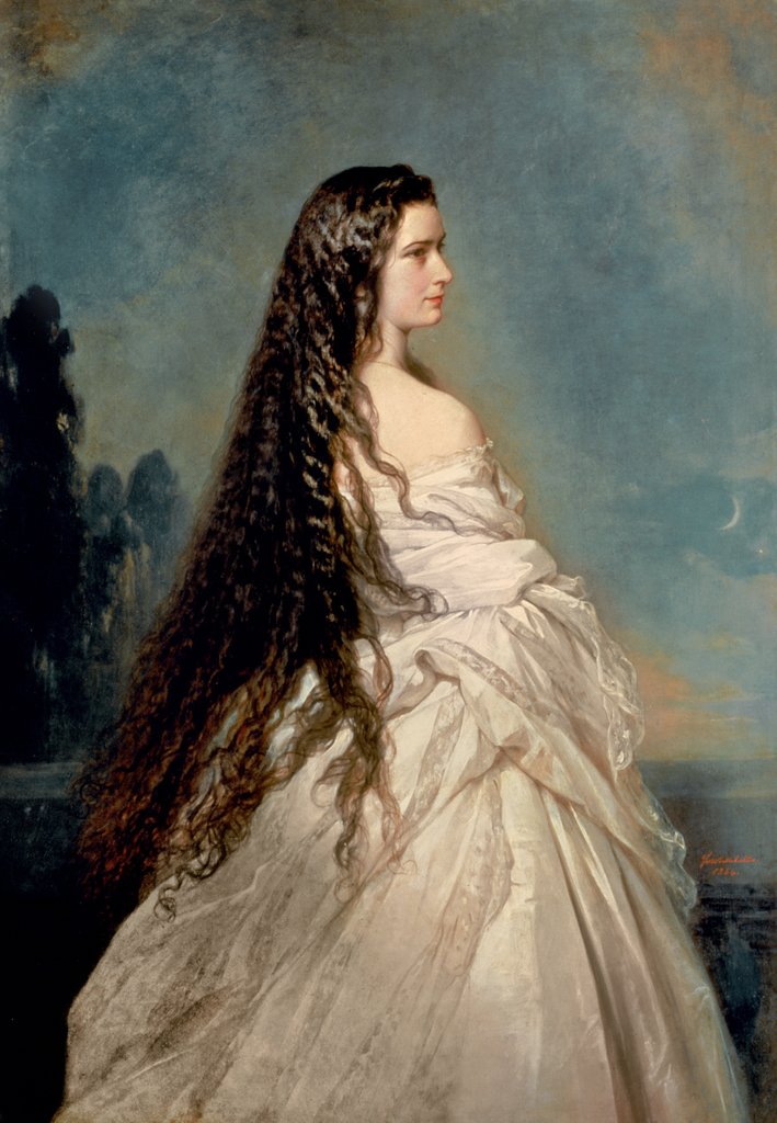 Detail of Elizabeth of Bavaria, 19th century by Franz Xaver Winterhalter