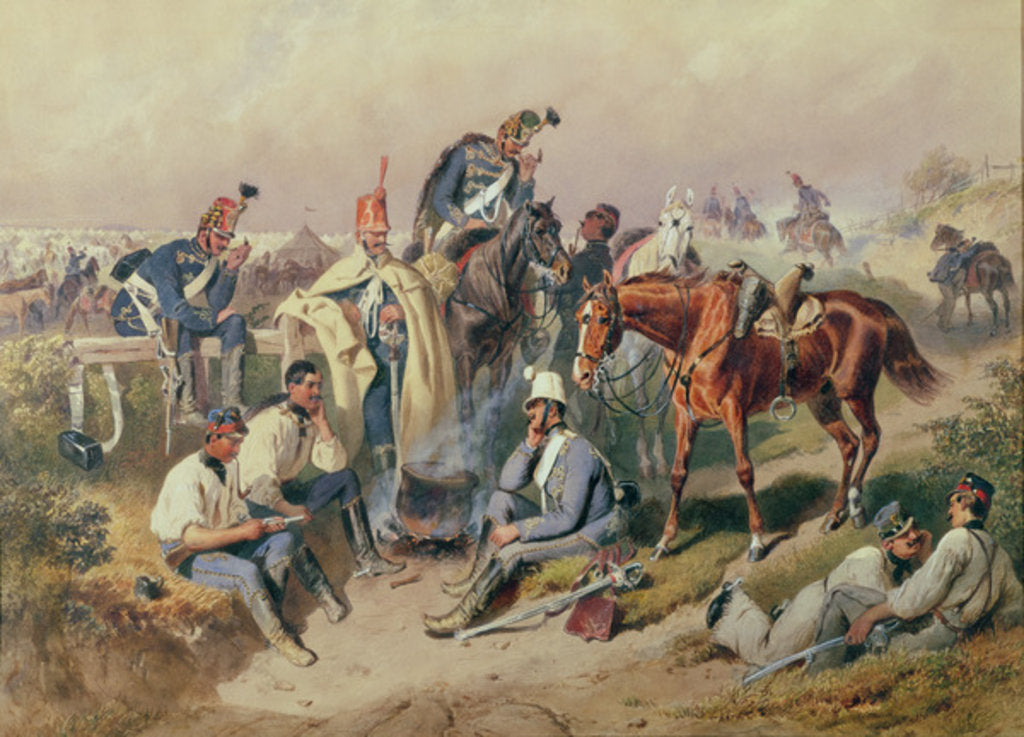 Detail of Hussar Encampment by R Gobel