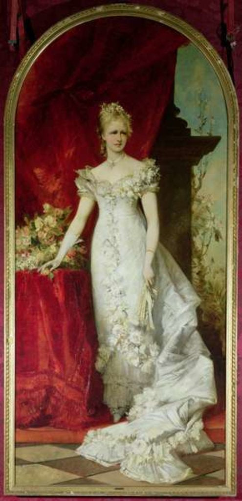 Detail of Crown Princess Stephanie of Belgium, consort to Crown Prince Rudolf of Austria by Hans Makart
