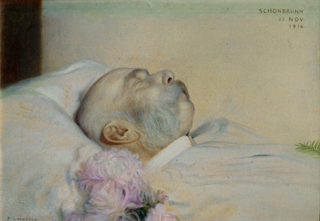 Detail of Emperor Franz Joseph I of Austria on his death-bed, 1916 by Franz von Matsch