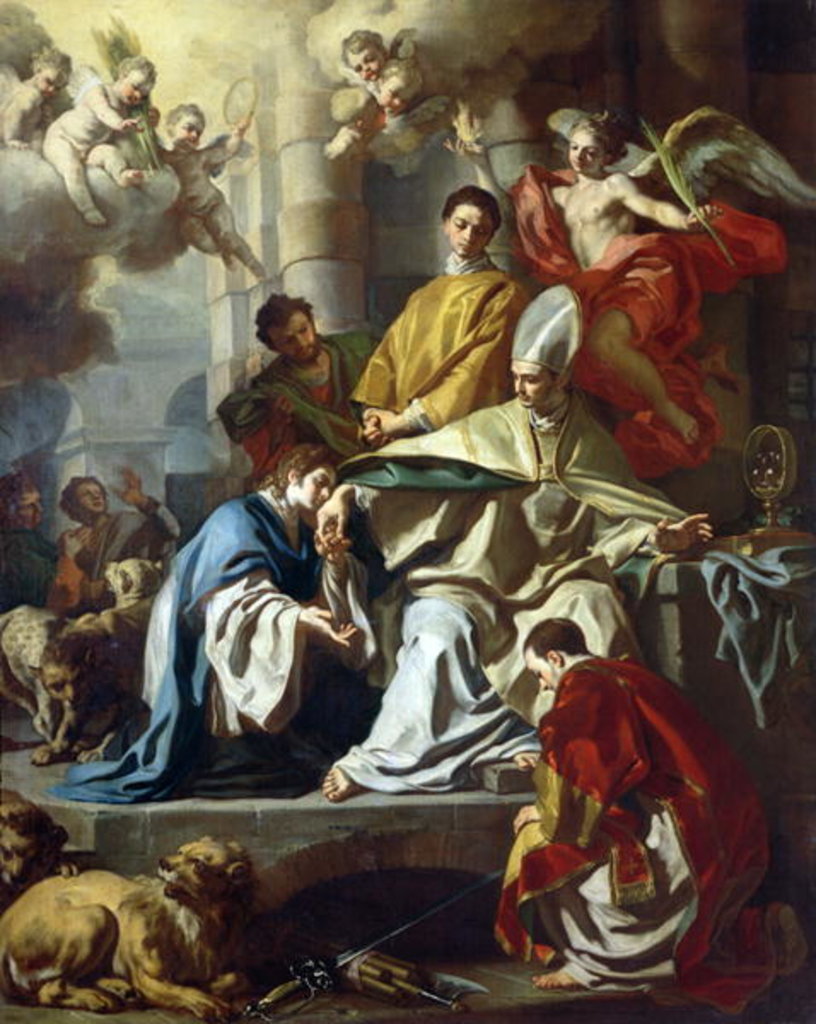 Detail of St. Januarius visited in prison by Proculus and Sosius by Francesco Solimena