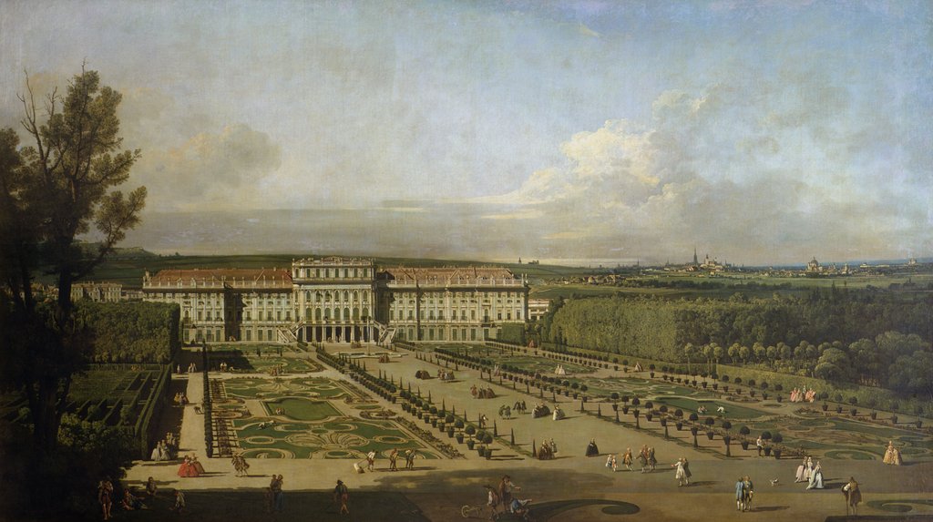 Detail of Schonbrunn Palace and gardens, 1759-61 by Bernardo Bellotto