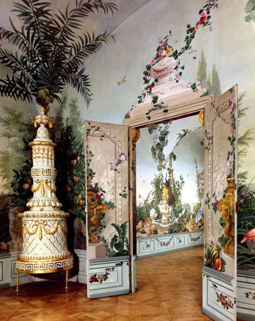 Detail of The Bergl Apartments: trompe l'oeil decoration painted by Johann Bergl, 18th century by Johann Wenzel Bergl