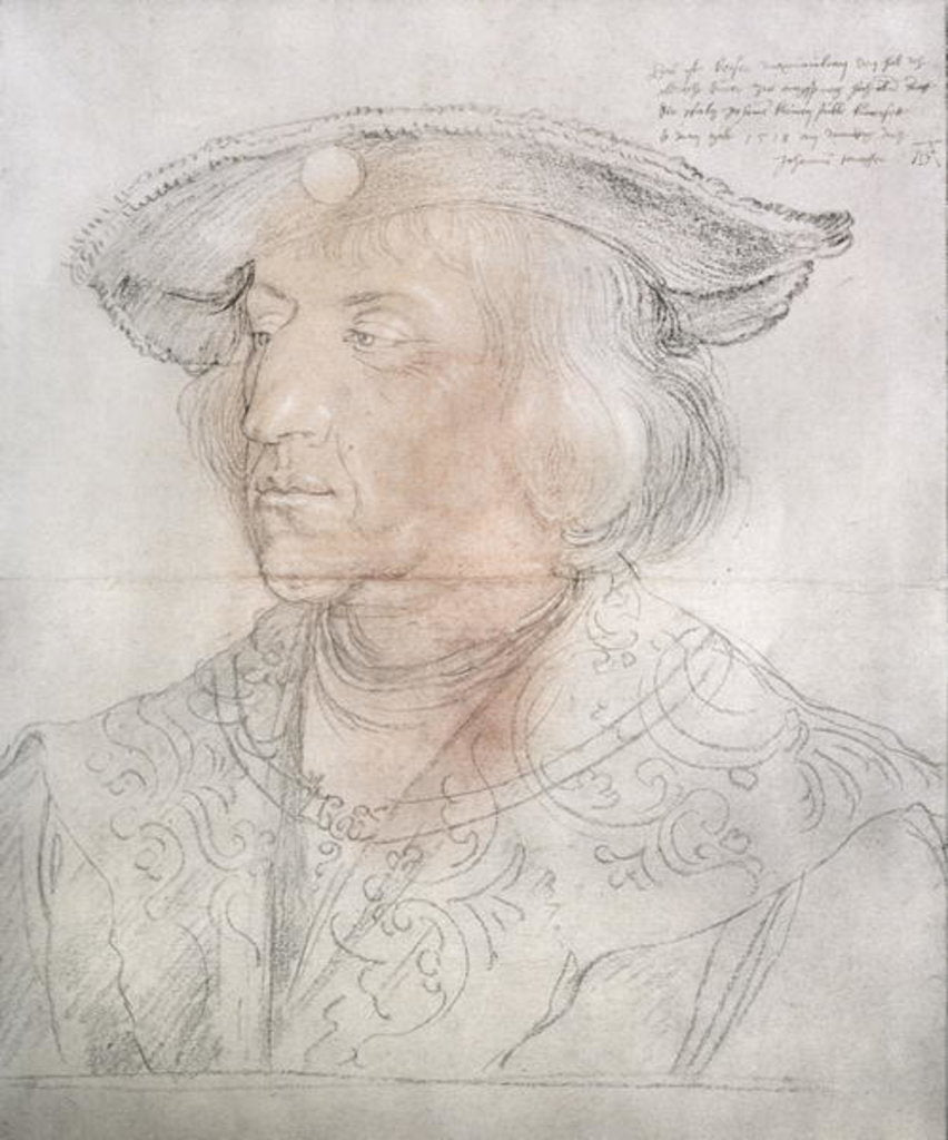 Detail of Maximilian I, Emperor of Germany, 1518-19 by Albrecht Dürer