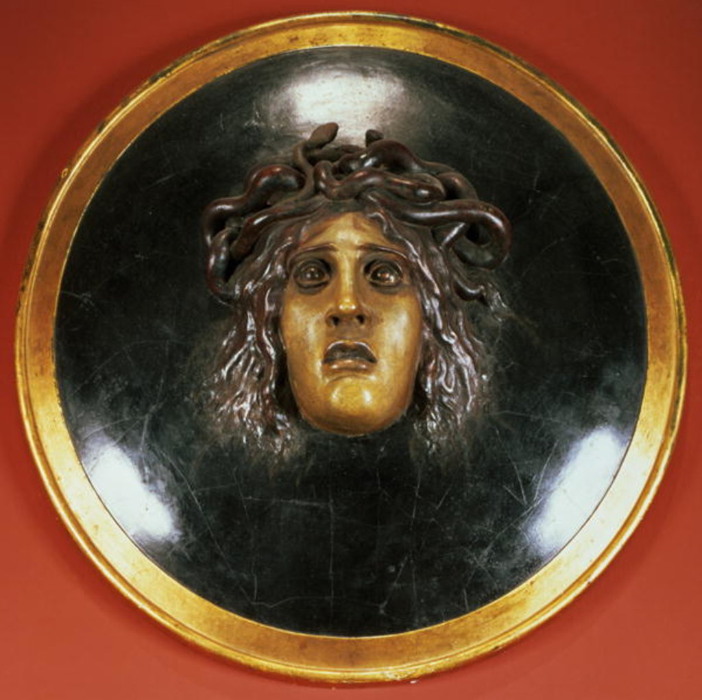 Detail of Medusa shield by Arnold Bocklin