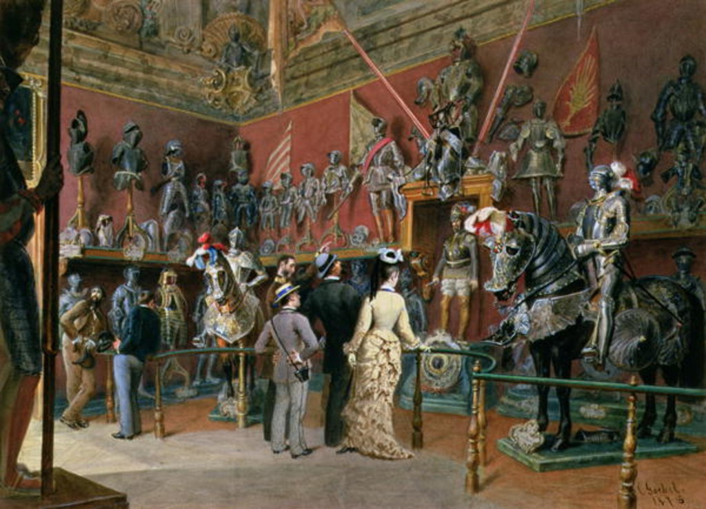Detail of The first Armoury Room of the Ambraser Gallery in the Lower Belvedere, 1875 by Carl Goebel
