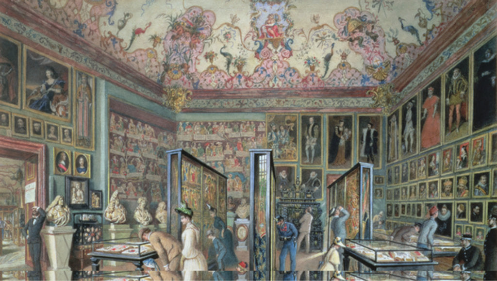 Detail of The Genealogy Room of the Ambraser Gallery in the Lower Belvedere, 1888 by Carl Goebel