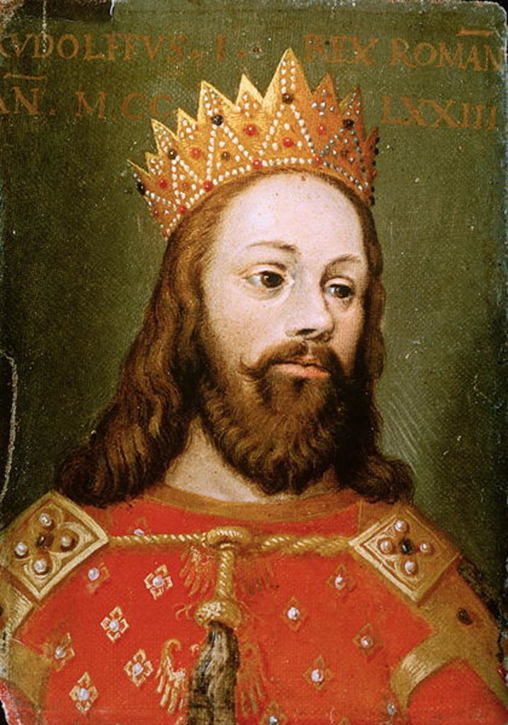 Detail of Rudolf I uncrowned Holy Roman Emperor, founder of the Hapsburg dynasty by Austrian School
