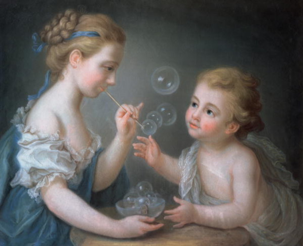 Detail of Children blowing bubbles by Jean-Etienne Liotard