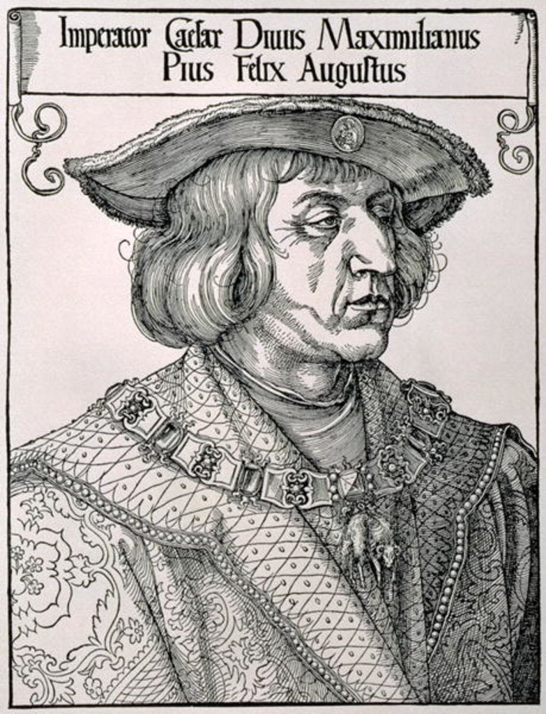 Detail of Emperor Maximilian I of Germany, early 16th century by Albrecht Dürer or Duerer