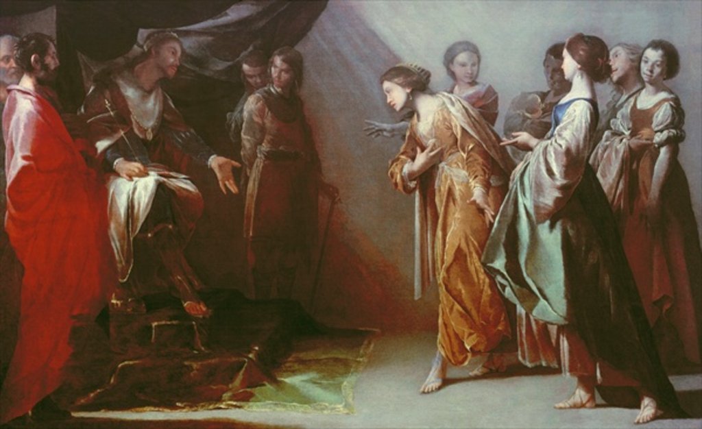 Detail of Esther and Ahasuerus by Bernardo Cavallino