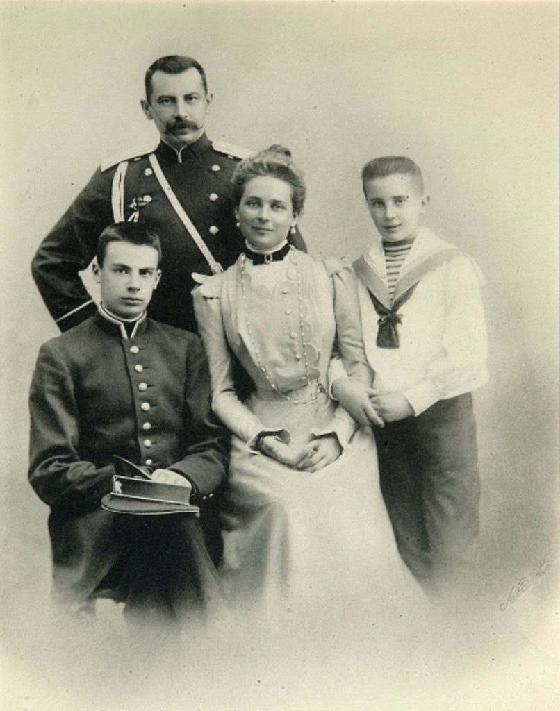 Detail of Family portrait of Princess Zenaida Yusupova, Count Felix Sumarokov-Elston and sons Nikolai and Felix by Russian Photographer