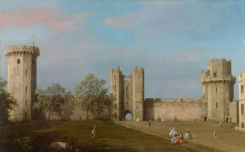 Detail of Warwick Castle, East Front from the Courtyard, 1752 by Canaletto