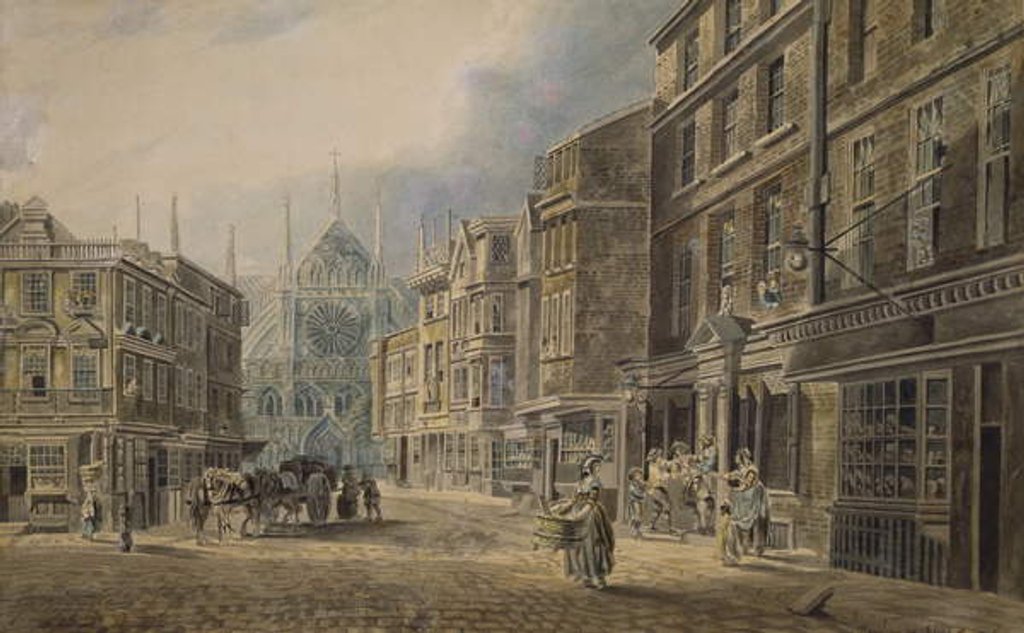 Detail of London, Old Tothull St.Leading to Westminster Abbey, 1776 by James Miller