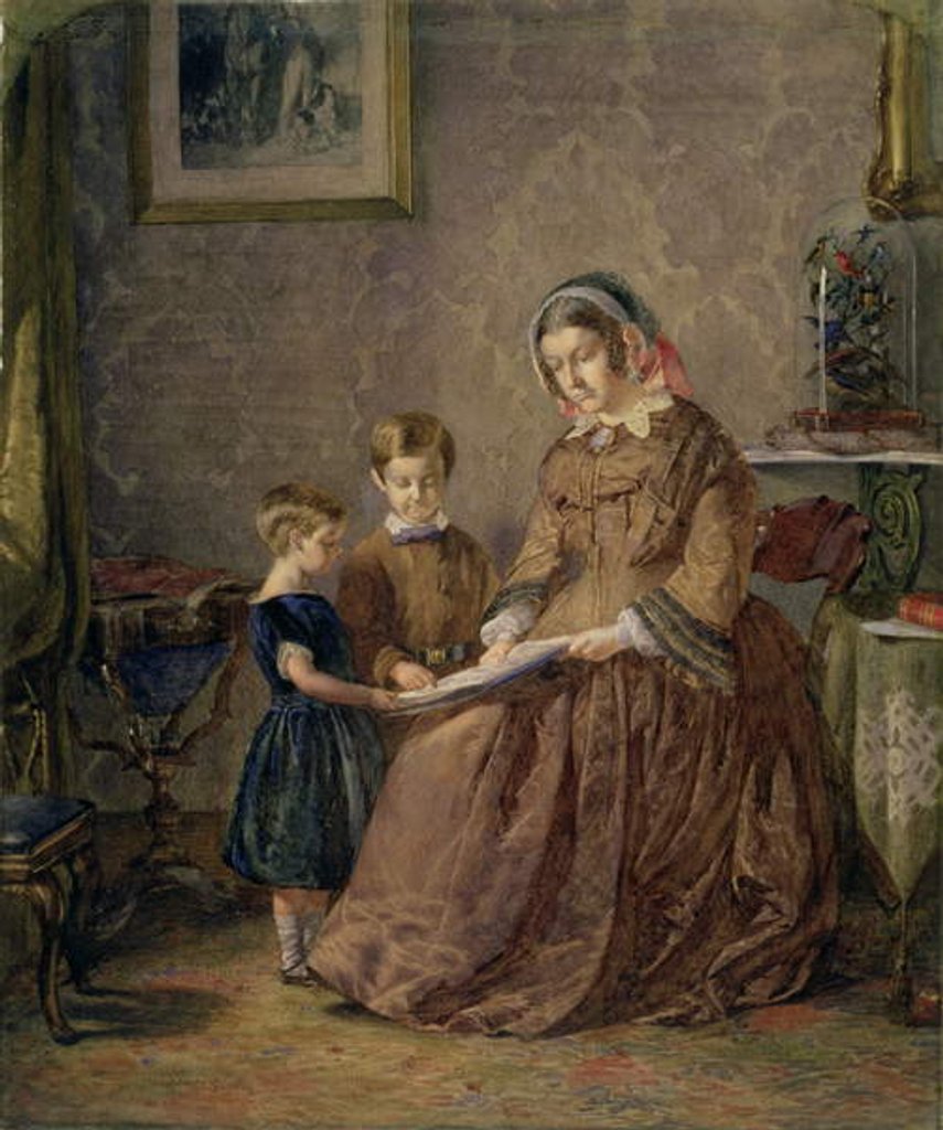 Detail of The Reading Lesson, 1855 by John Dawson Watson