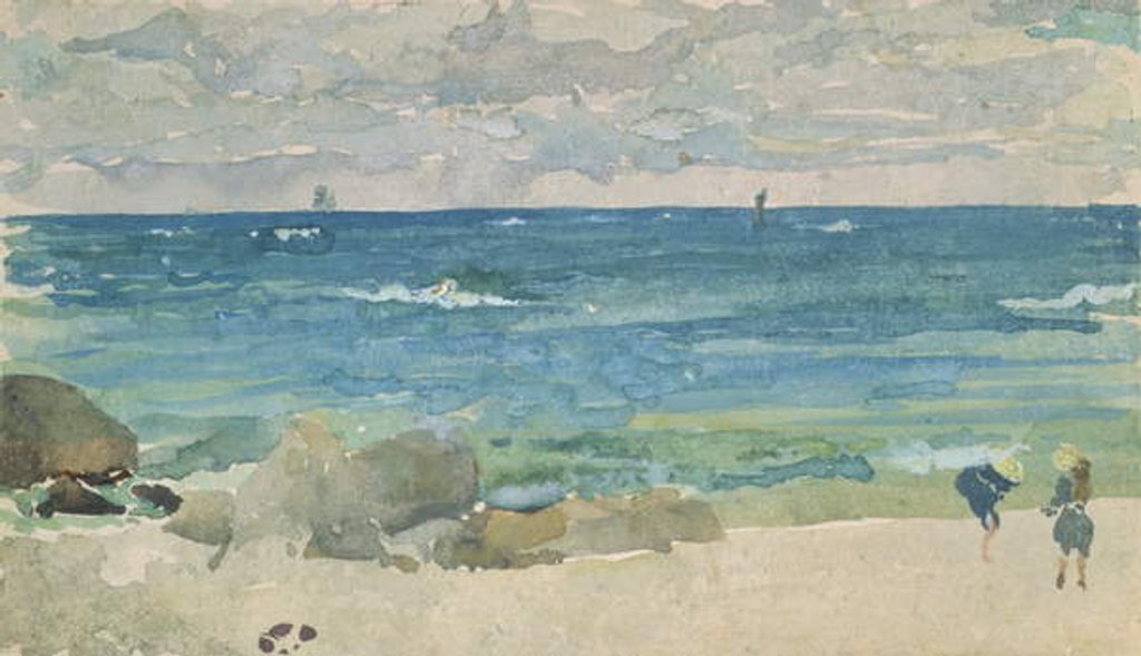 Detail of Beach Scene With Two Figures, 1885-90 by James Abbott McNeill Whistler