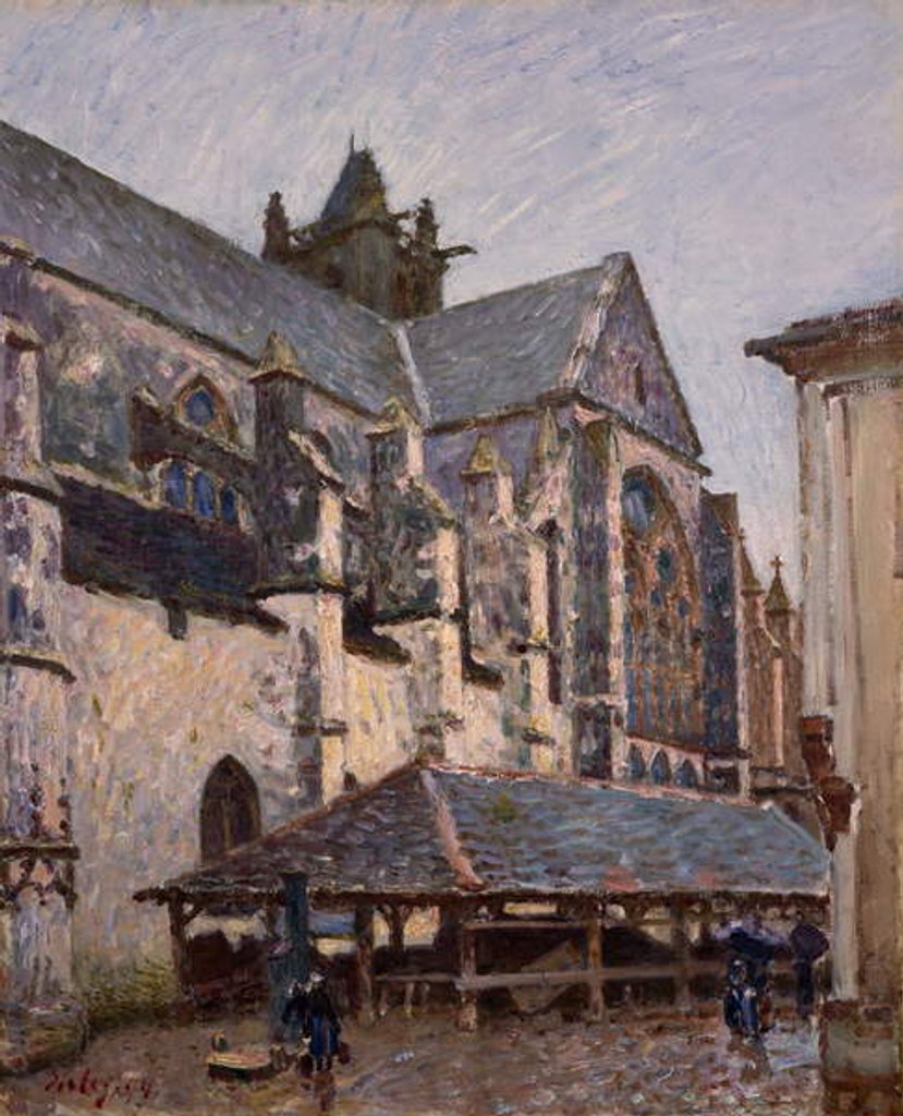 Detail of The Church at Moret in the Rain, 1894 by Alfred Sisley