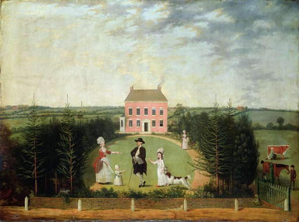 Detail of Conversation Piece before House on Monument Lane, Edgbaston, 1770-1820 by W. Williams