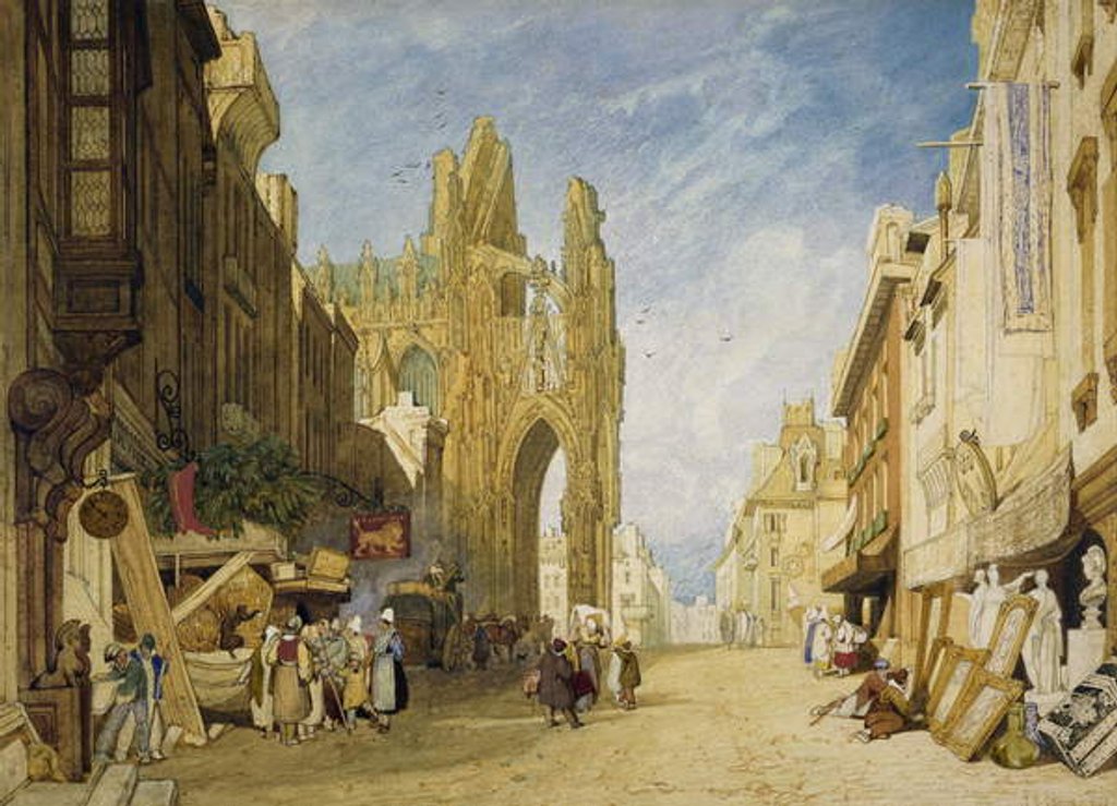 Detail of Street Scene at Alencon, Normandy, 1828 by John Sell Cotman