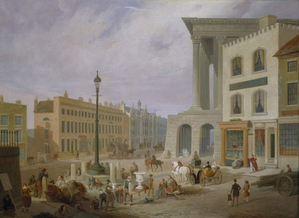 Detail of Birmingham Town Hall and Queen's College by Samuel Lines