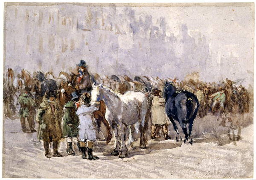 Detail of The Birmingham Horse Fair, c.1841-49 by David Cox