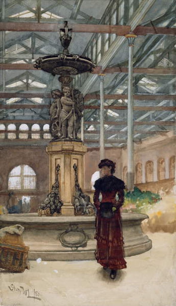 Detail of Old Market Hall and Fountain, Birmingham, 1880 by Walter Langley