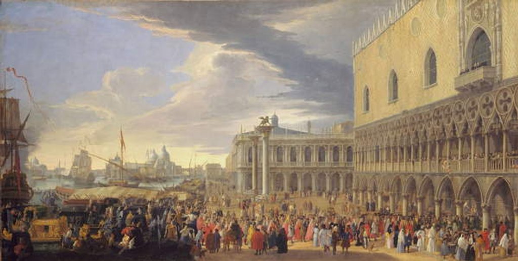 Detail of The Arrival of the Earl of Manchester in Venice, 1707-10 by Luca Carlevaris