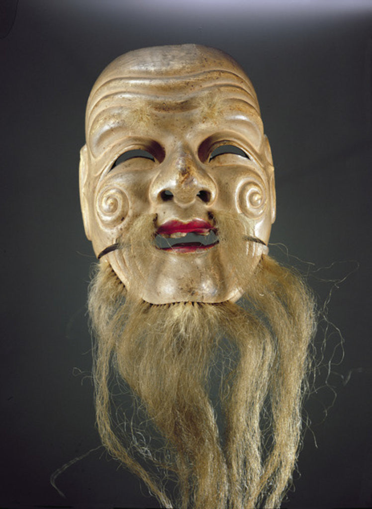 Detail of Old Man Mask, Noh Theatre by Japanese School