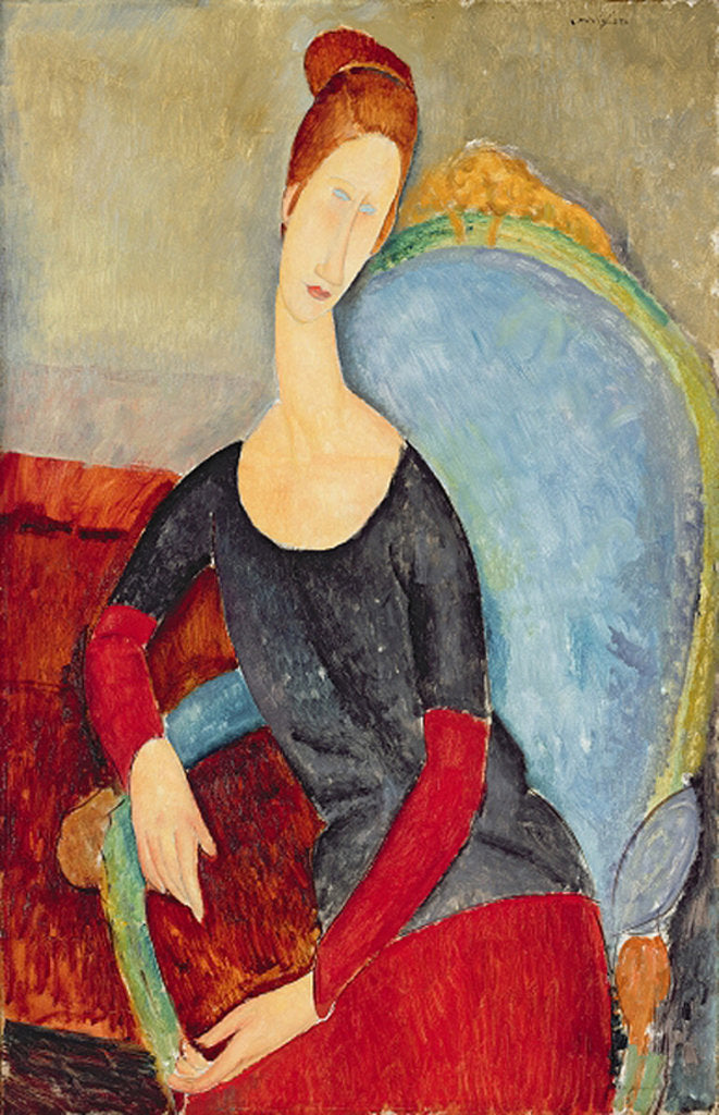 Detail of Mme Hebuterne in a Blue Chair, 1918 by Amedeo Modigliani