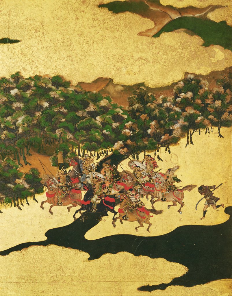 Detail of Battle of Hogen in 1156, Momoyama Period by School Japanese