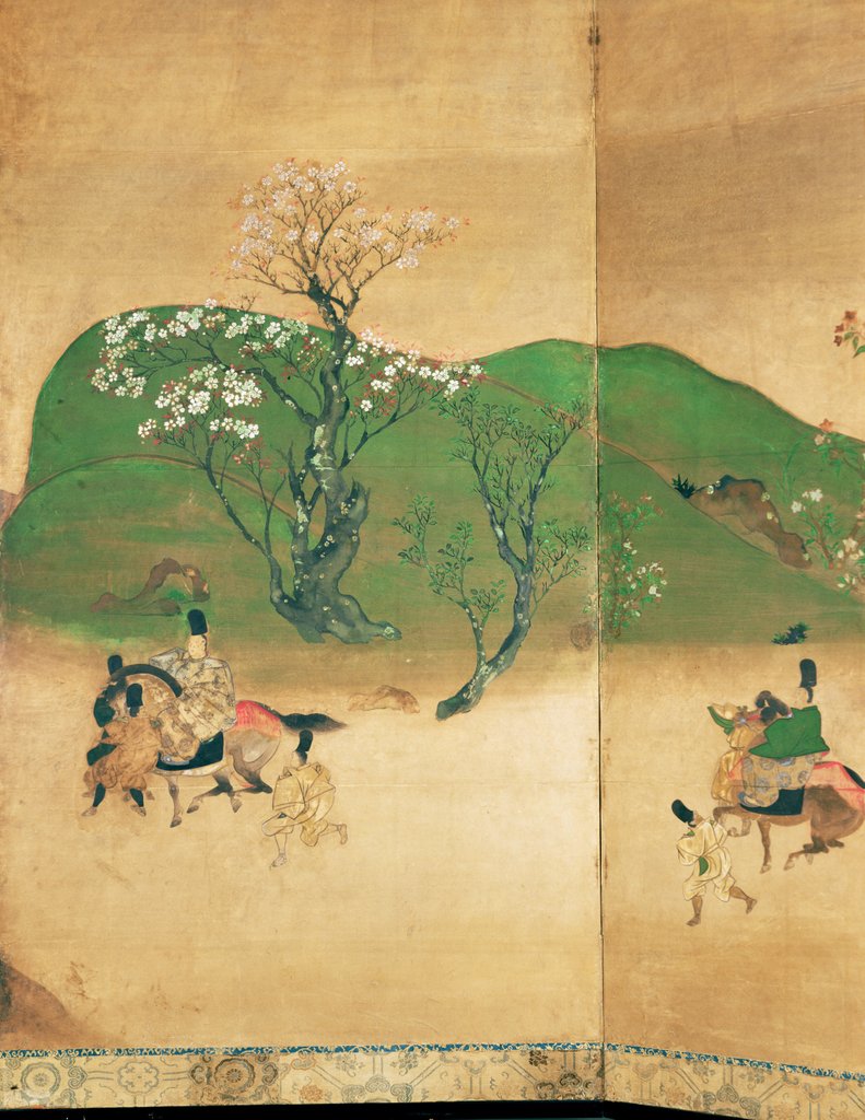 Detail of Shogun touring in spring, Edo Period by School Japanese