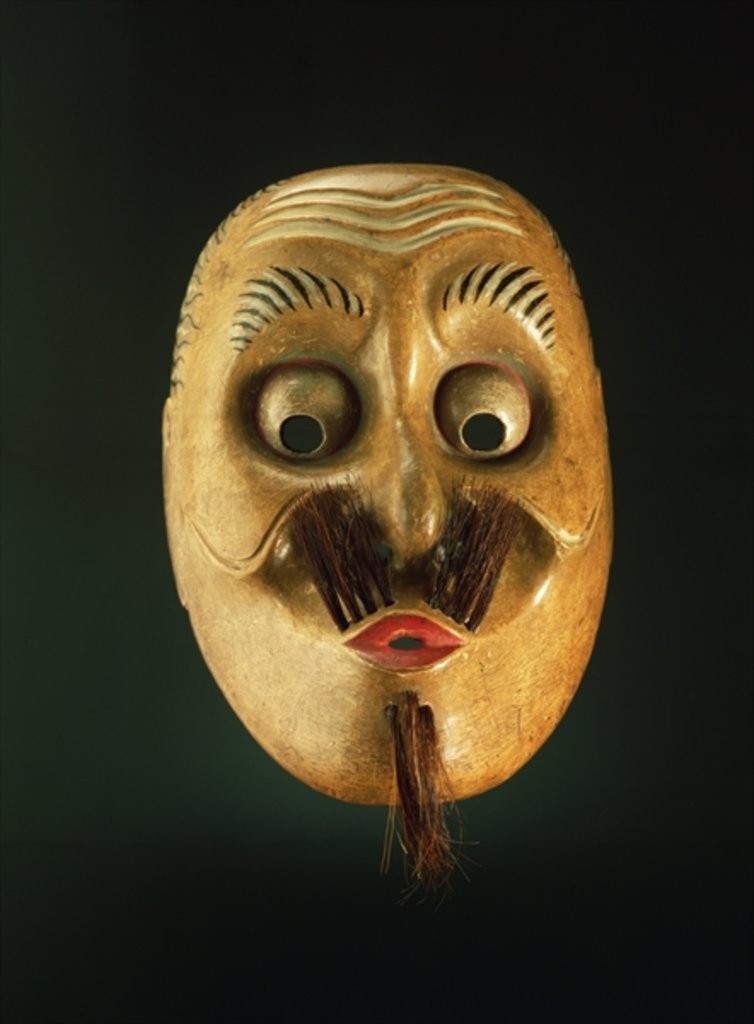 Detail of Comical Mask, Noh Theatre by Japanese School