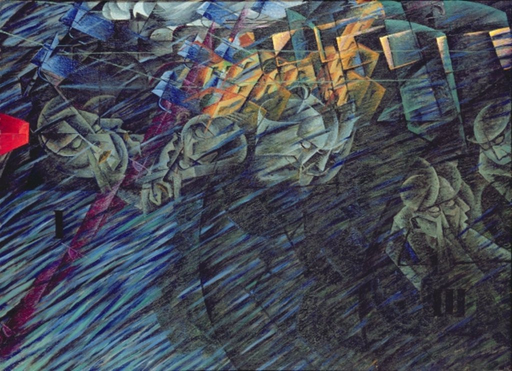 Detail of States of Mind: Those Who Go by Umberto Boccioni