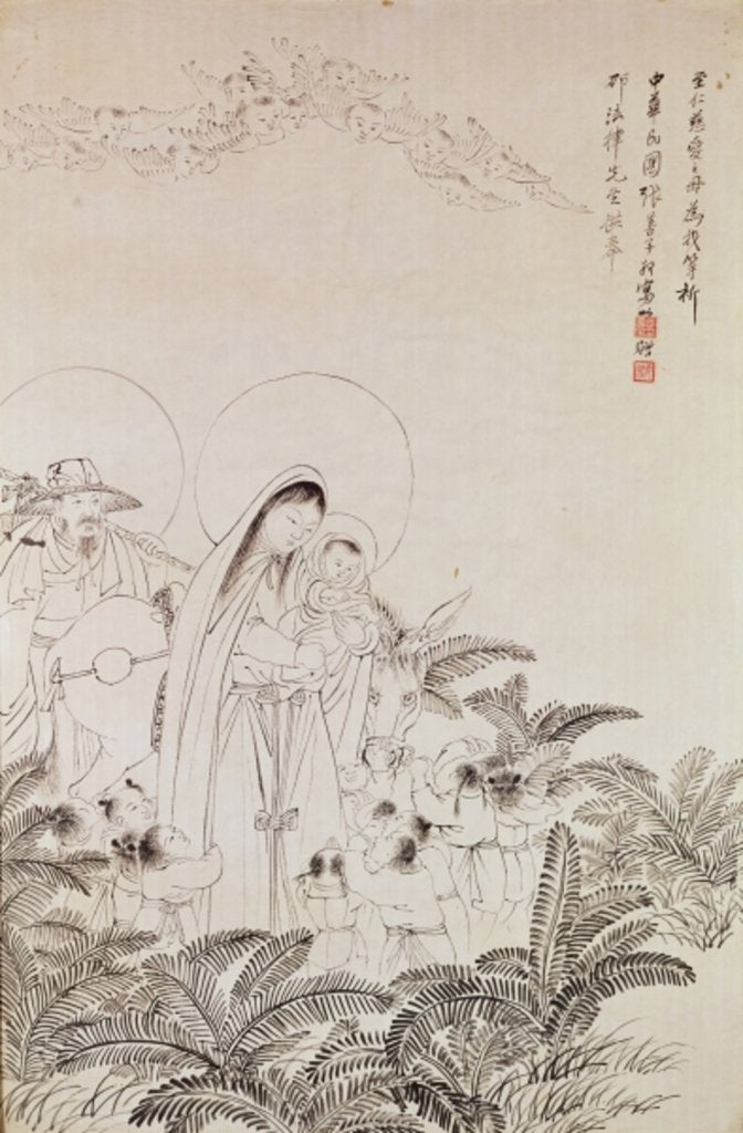 Detail of Madonna and Child by School Chinese