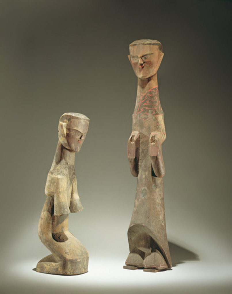 Detail of Two statuettes, late Zhou Dynasty 4th - 3rd century BC by School Chinese