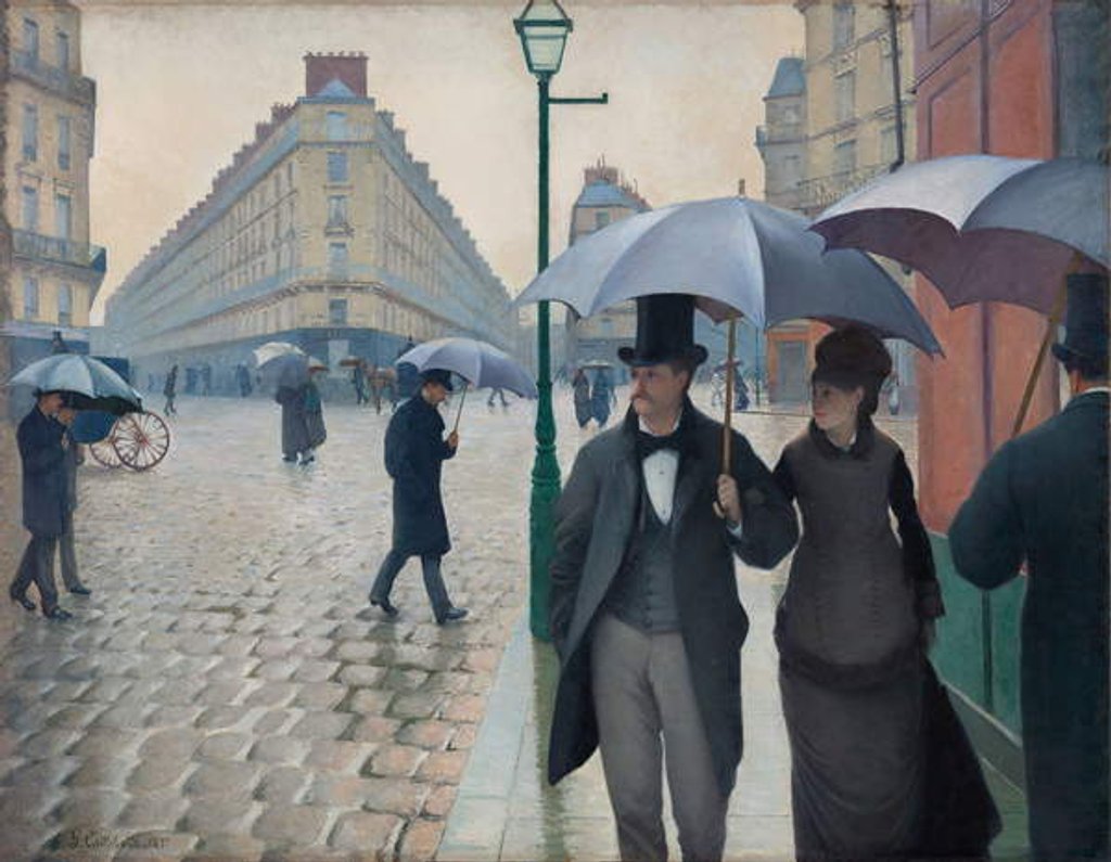 Detail of Paris Street, Rainy Day, 1877 by Gustave Caillebotte