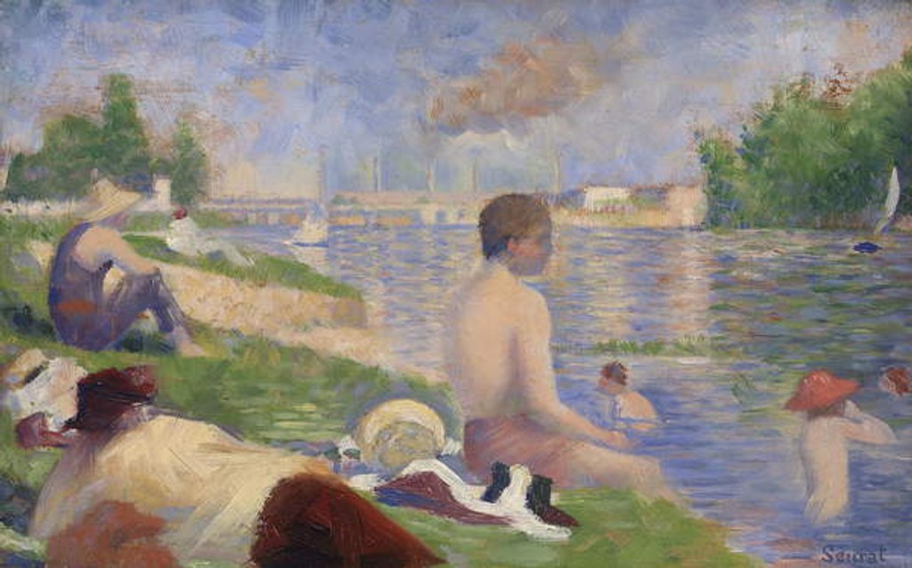 Detail of Final Study for Bathers at Asnières, 1883 by Georges Pierre Seurat