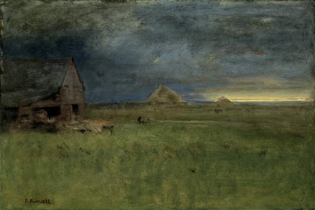 Detail of The Lonely Farm, Nantucket, 1892 by George Snr. Inness