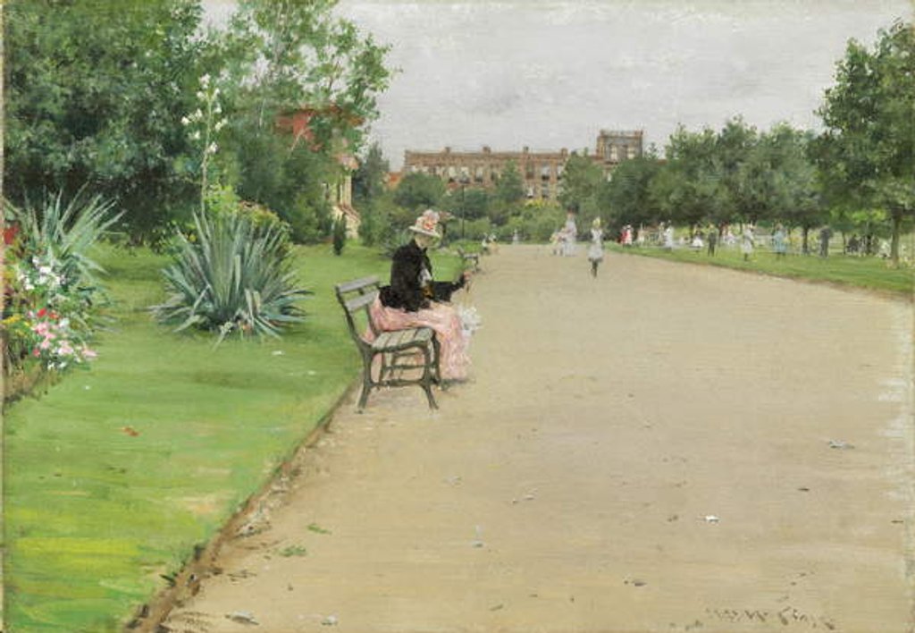 Detail of A City Park, c.1887 by William Merritt Chase