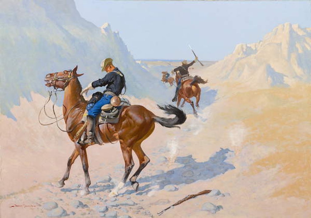 Detail of The Advance-Guard, or The Military Sacrifice, 1890 by Frederic Remington