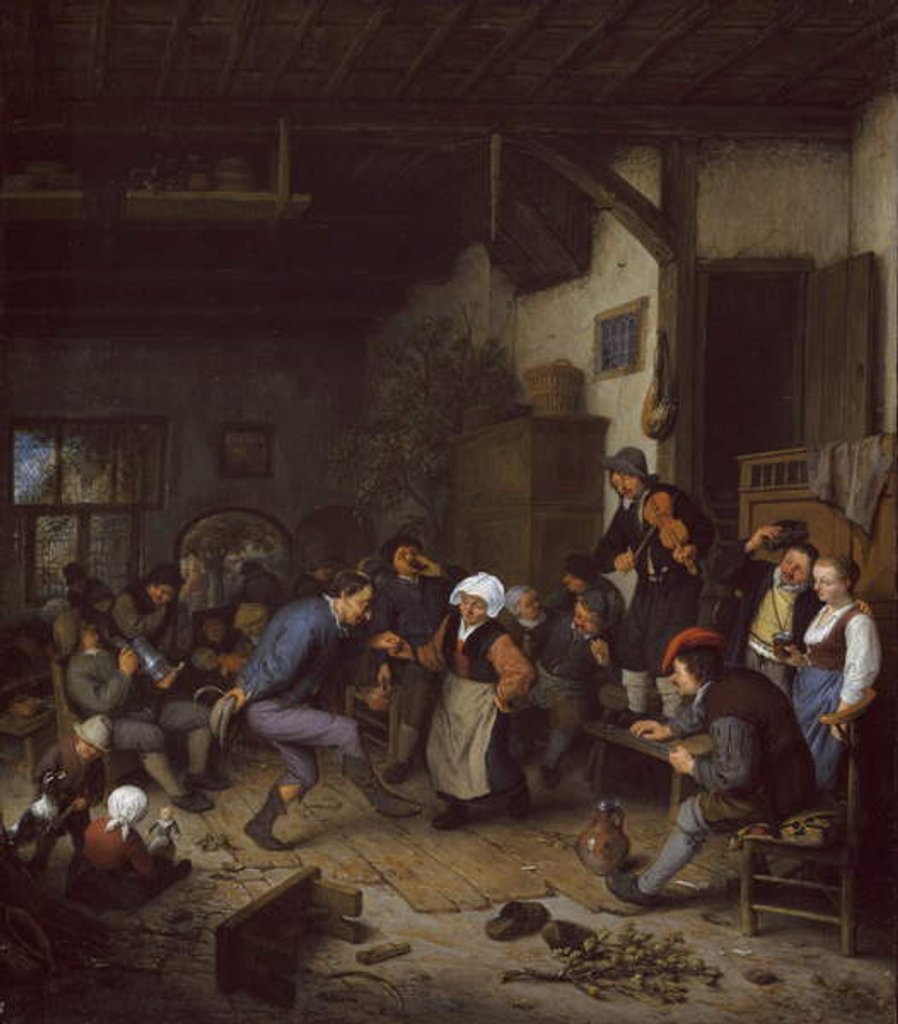 Detail of Merrymakers in an inn, 1674 by Adriaen Jansz. van Ostade