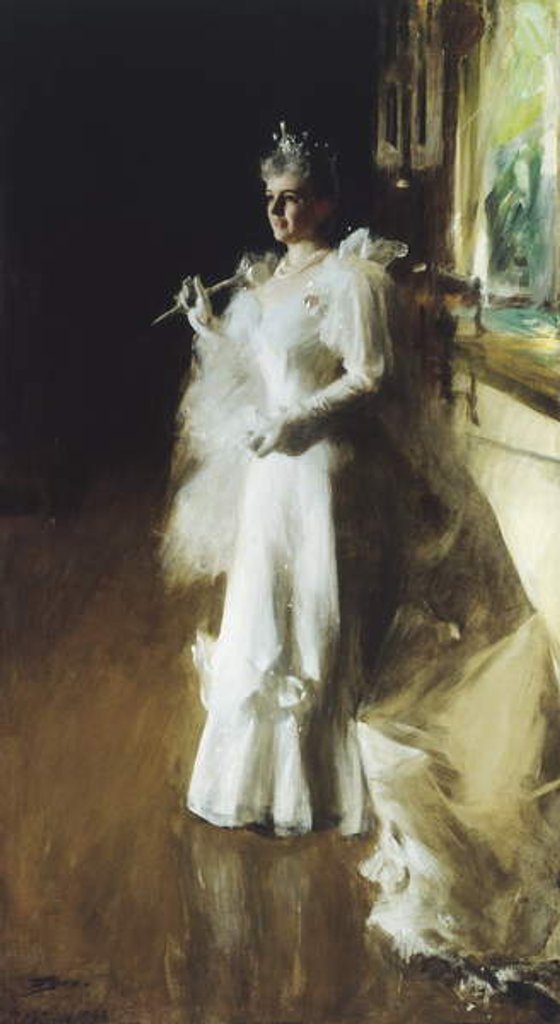 Detail of Mrs. Potter Palmer, 1893 by Anders Leonard Zorn