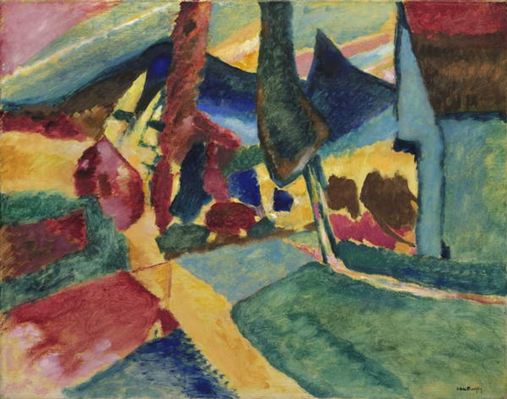 Detail of Landscape with Two Poplars, 1912 by Wassily Kandinsky