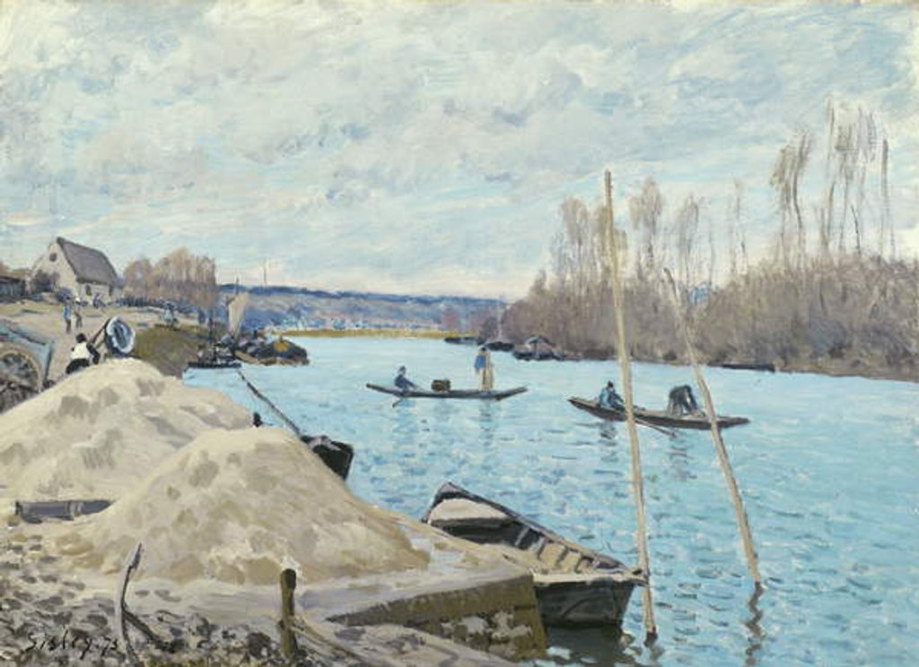 Detail of The Seine at Port-Marly, Piles of Sand, 1875 by Alfred Sisley