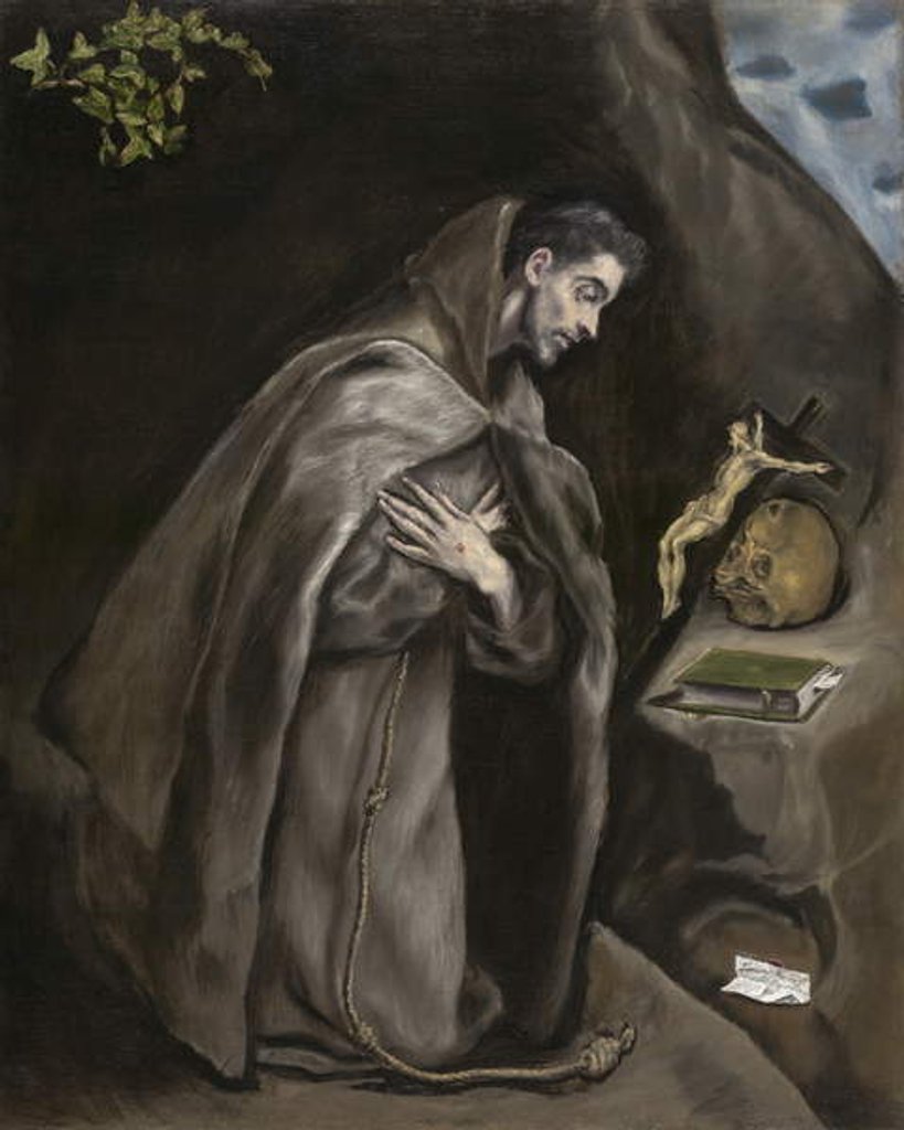 Detail of Saint Francis Kneeling in Meditation, 1595-1600 by El Greco
