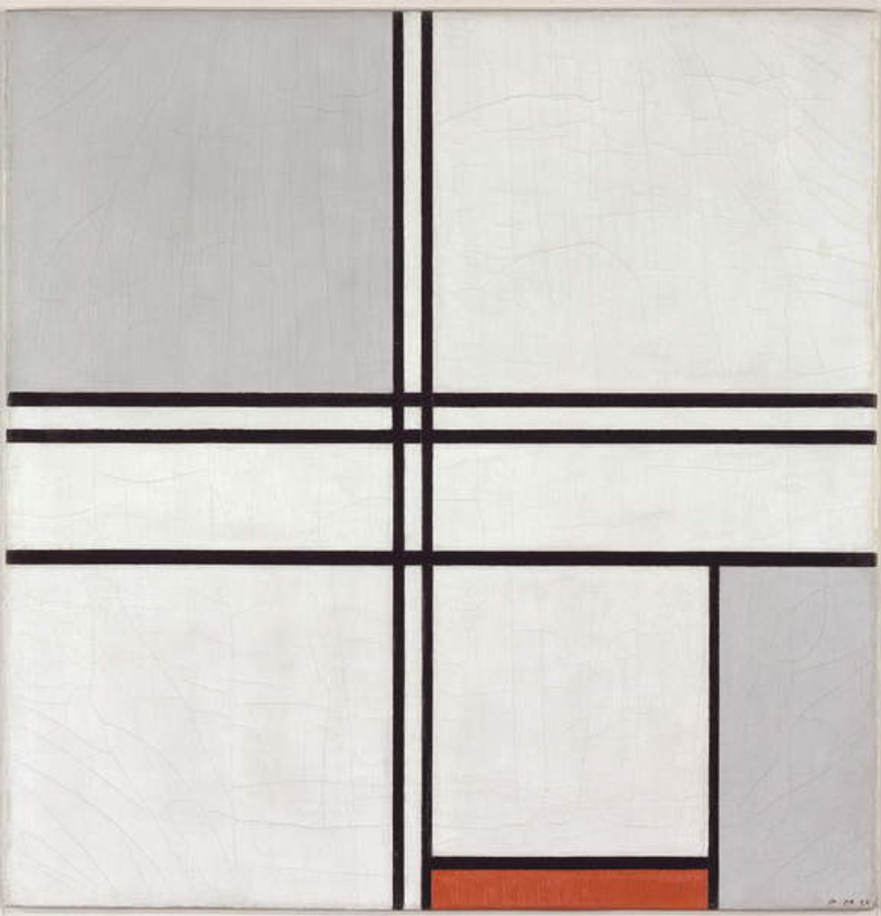 Detail of Composition Gray-Red, 1935 by Piet Mondrian
